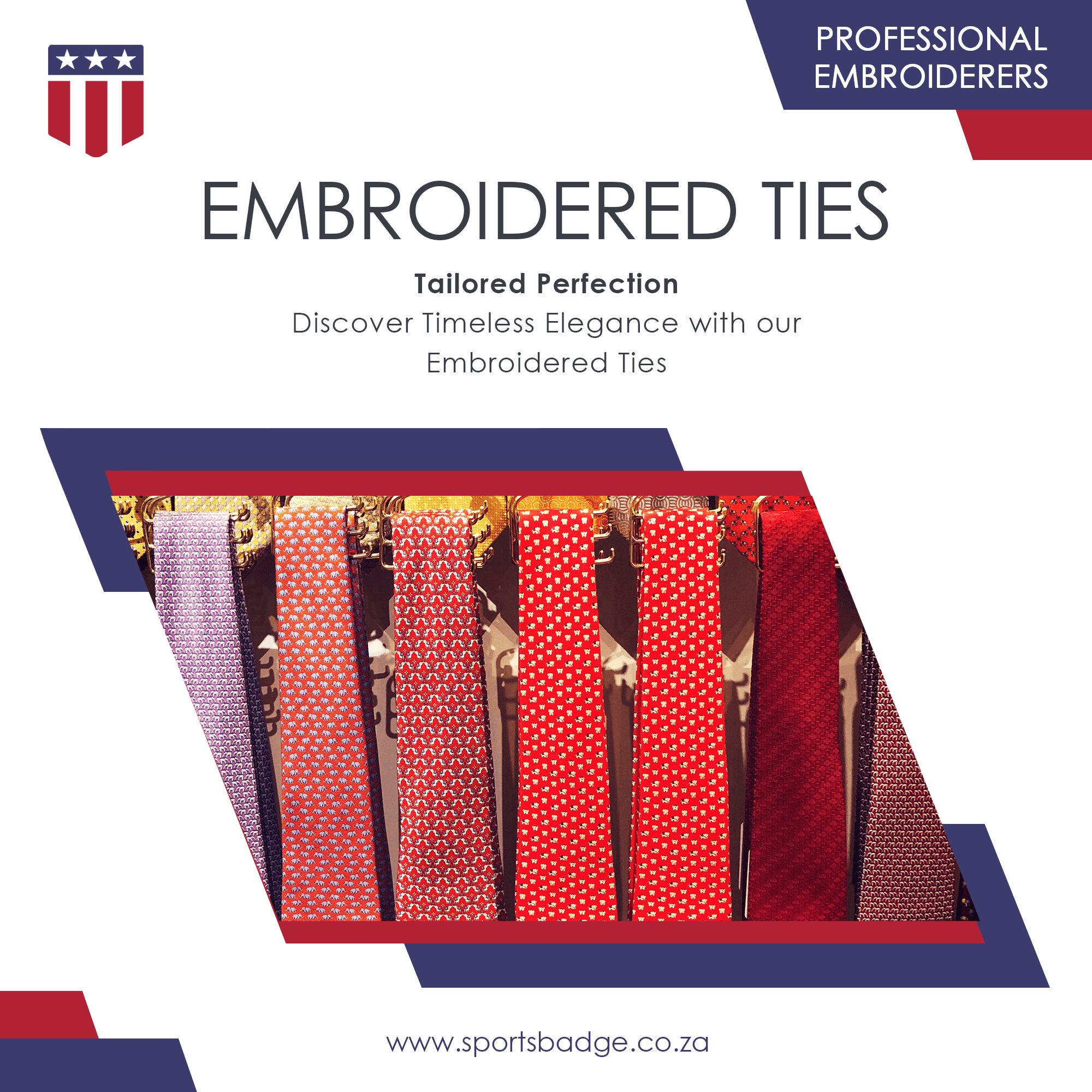 Custom Embroidered Ties in New Germany by Sports Badge