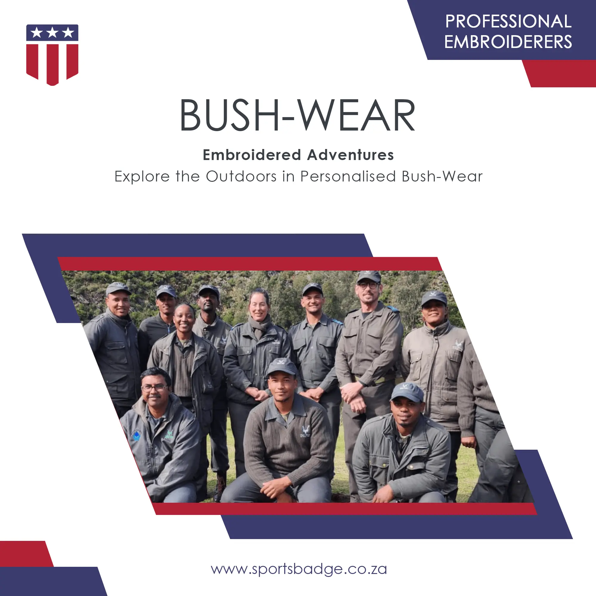 Custom Embroidered Bushwear in Mozambique